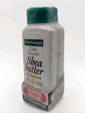 Fruit of the Earth Shea Butter and Aloe Vera Lotion Twin Pack 11 oz Each